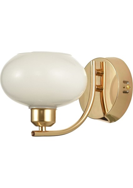 Modern Beyaz Camlı Aplik, Altın Kaplama, Şık ve Zarif Salon Dekor fiyatları