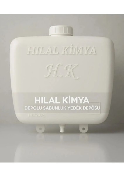 Depolu Sabunluk Sistemi- Alttan Basmalı 2 Musluklu (20KG) Beyaz