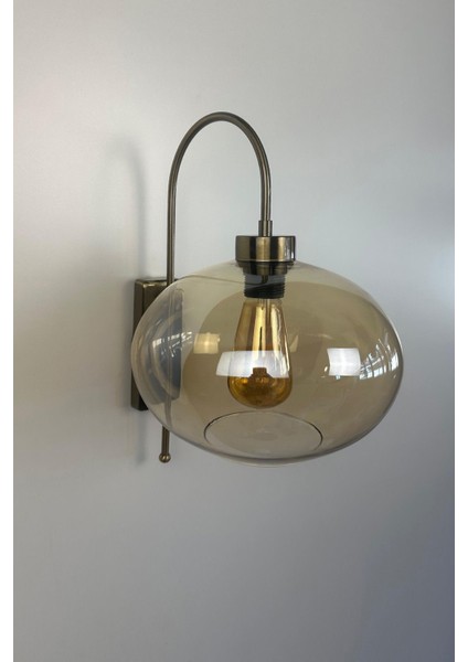 Bal Rengi Cam Aplik Duvar Lambası, Modern ve Vintage Tarz, Salon, Yatak Odası, Otel, Cafe Için fiyatları