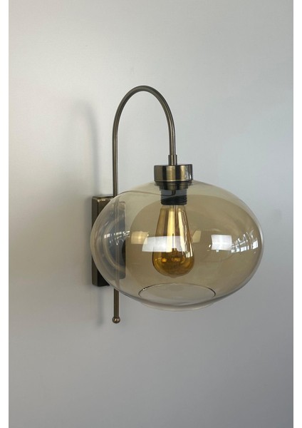 Bal Rengi Cam Aplik Duvar Lambası, Modern ve Vintage Tarz, Salon, Yatak Odası, Otel, Cafe Için modelleri