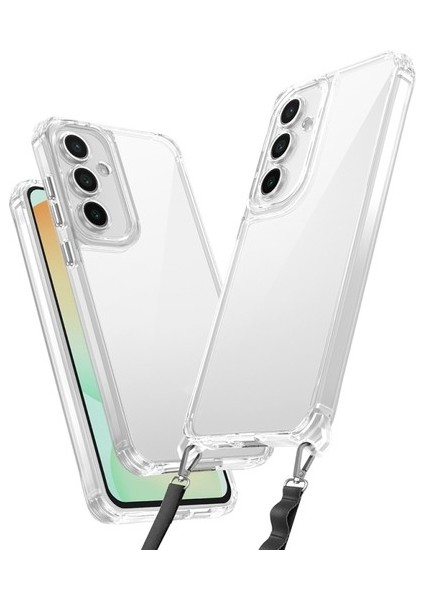 Samsung Galaxy A15KILIF Boyun Askılı ve Askı Aparatlı Şeffaf Spock Silikon Kapak