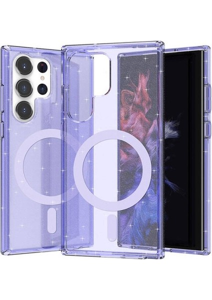 Samsung Galaxy S23 Ultra Kılıf Işıltılı ve Magsafe Özellikli Starsafe Premium Kapak