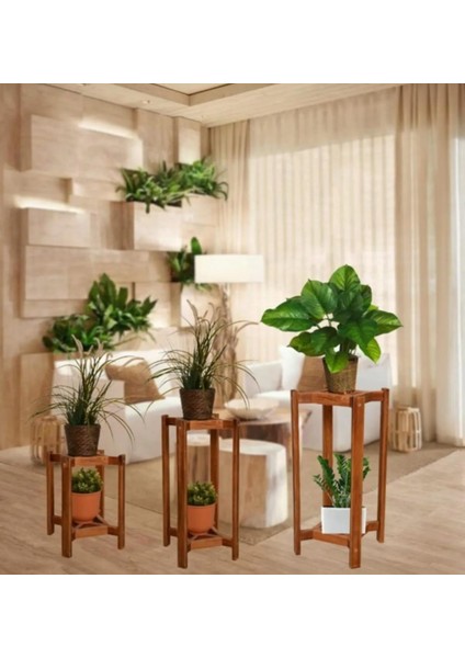 Ahşap Çiçeklik Ahşap Saksı Standı Naturel modelleri