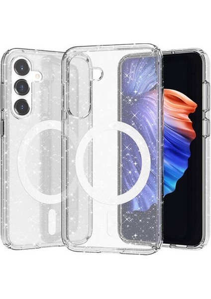 Samsung Galaxy S23 Fe Kılıf Işıltılı ve Magsafe Özellikli Starsafe Premium Kapak