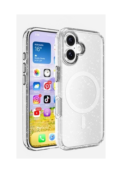 iPhone 16 Plus Kılıf Işıltılı ve Magsafe Özellikli Starsafe Premium Kapak
