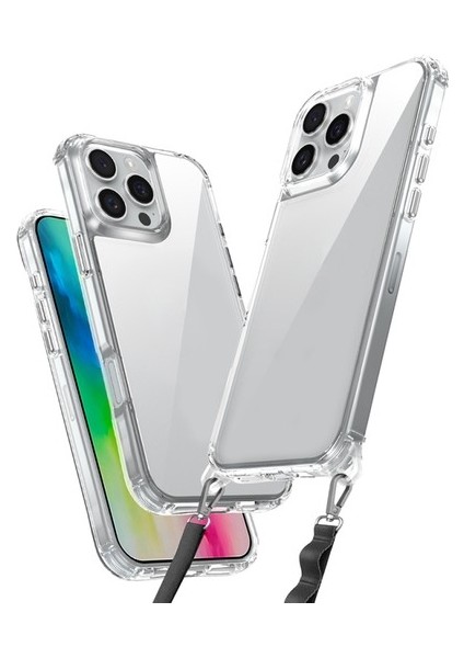 iPhone 16 Pro Maxkılıf Boyun Askılı ve Askı Aparatlı Şeffaf Spock Silikon Kapak