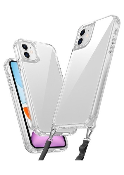 iPhone 11KILIF Boyun Askılı ve Askı Aparatlı Şeffaf Spock Silikon Kapak