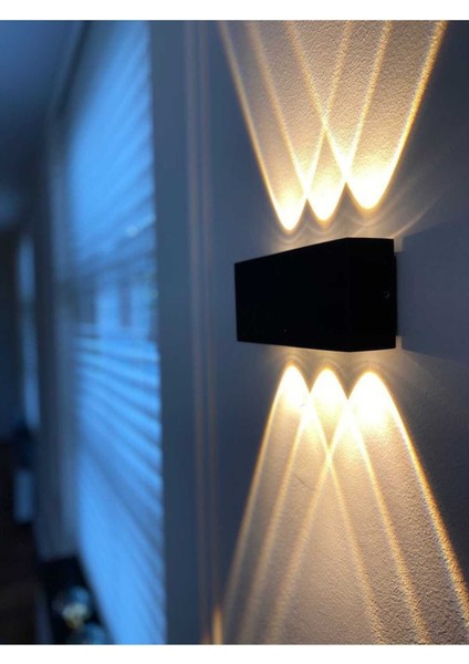 12W Amber LED Aplik, Iç-Dış Mekan, Yüksek Güçlü, Elektrikli, Siyah