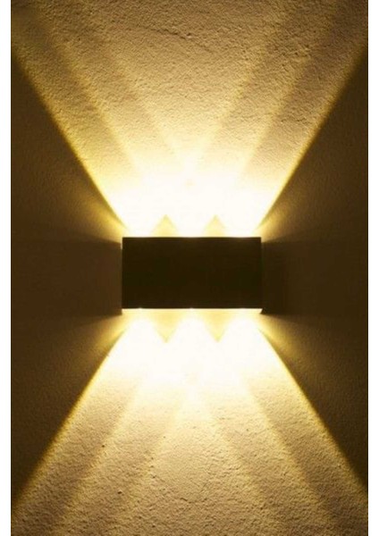 12W Amber LED Aplik, Iç-Dış Mekan, Yüksek Güçlü, Elektrikli, Siyah fırsatları