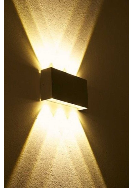 12W Amber LED Aplik, Iç-Dış Mekan, Yüksek Güçlü, Elektrikli, Siyah indirimleri