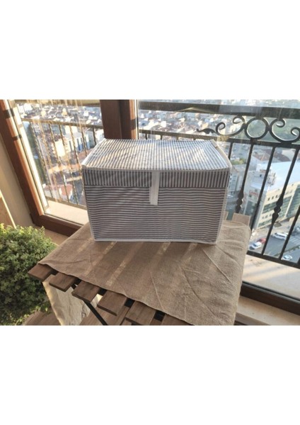 5'li Gri Kapaklı Çok Amaçlı Hurç ve Kutu Seti, 40X30X26 cm modelleri