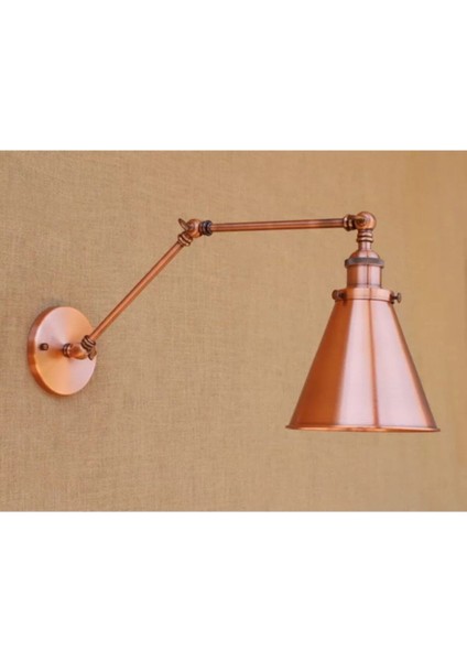 Rustik Bakır Aplik, Metalik Tasarım, Duvar Dekoru, Akrobatik Mafsallı, Şık ve Dayanıklı