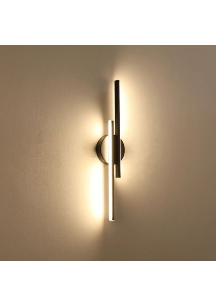 Modern Çift Yönlü Siyah LED Lineer Avize, 70 cm Uzunluğunda Şık Aydınlatma.