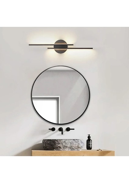 Modern Çift Yönlü Siyah LED Lineer Avize, 70 cm Uzunluğunda Şık Aydınlatma.