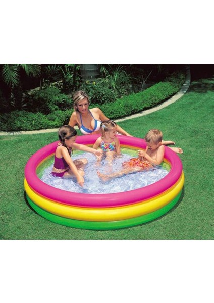 Sunset Glow Ekonomik Şişme Çocuk Havuzu | 147X33 cm 3 Boğumlu | 73 Litre