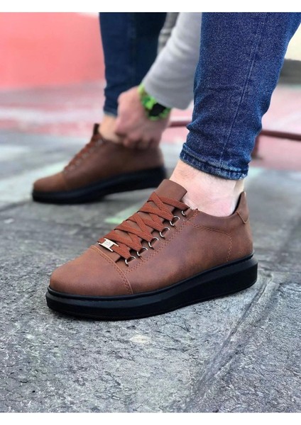 Taba Kömür Düz Erkek Casual Ayakkabı
