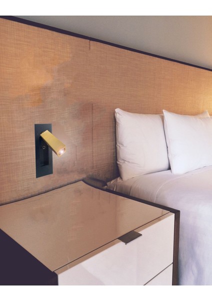 Gold Detaylı, Siyah Kasa, Günışığı LED Yatak Başı Okuma Lambası