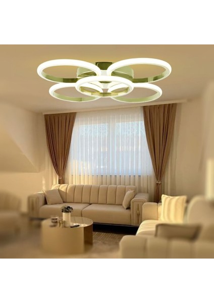 TT304-4+1-SR Yuvarlak Tt Aydınlatma Sarı Kaplama 5 Li LED Avize fiyatları