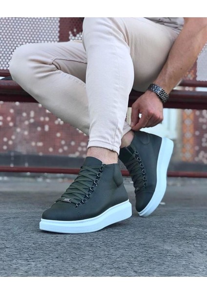 Haki Bağcıklı Sneakers Yarım Bilek Bot fiyatları