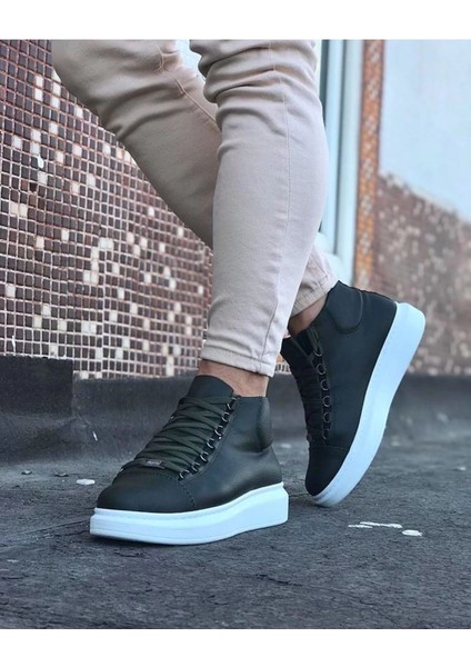 Haki Bağcıklı Sneakers Yarım Bilek Bot modelleri