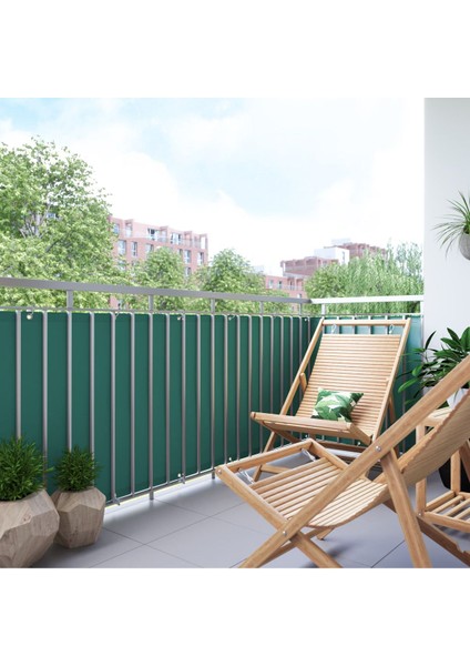 Yeşil Polyester Balkon Demiri Branda 4m x 75CM Su Geçirmez 1. Sınıf 650G