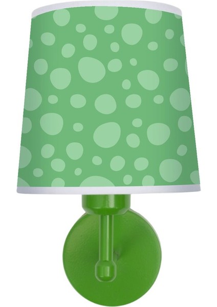 Yeşil Yuvarlak Desenli Çocuk ve Bebek Odası Aplik Başlığı