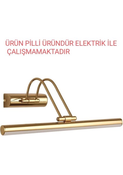 35 cm Pilli Aplik Ayna ve Tablo Aydınlatması, 3000K Günışığı, Çok Renkli