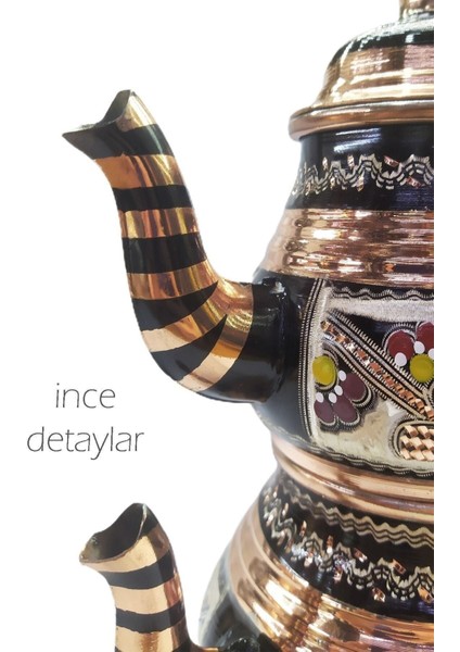 El Işi Bakır Çaydanlık, Ahşap Kulplu, Küçük Boy, El Yapımı, Şık Tasarım fiyatları