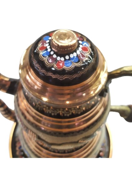 El Işi Bakır Çaydanlık, Ahşap Kulplu, Küçük Boy, El Yapımı, Şık Tasarım modelleri