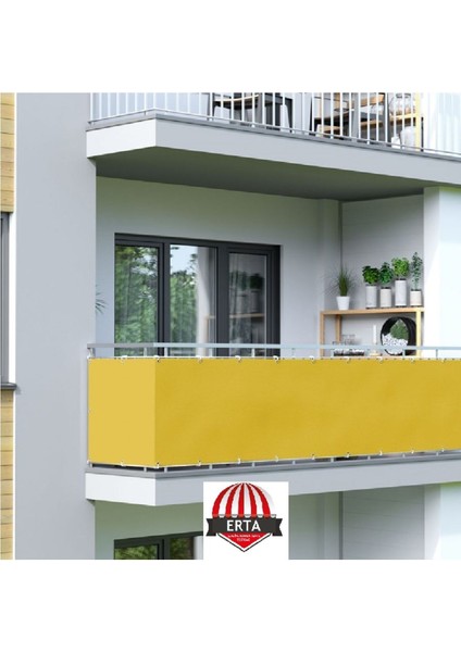 Sarı Polyester Balkon Demiri Brandası 5.5m x 80CM, Su Geçirmez, Hafif ve Dayanıklı