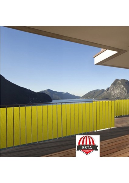 Sarı Polyester Balkon Demiri Brandası 5.5m x 80CM, Su Geçirmez, Hafif ve Dayanıklı