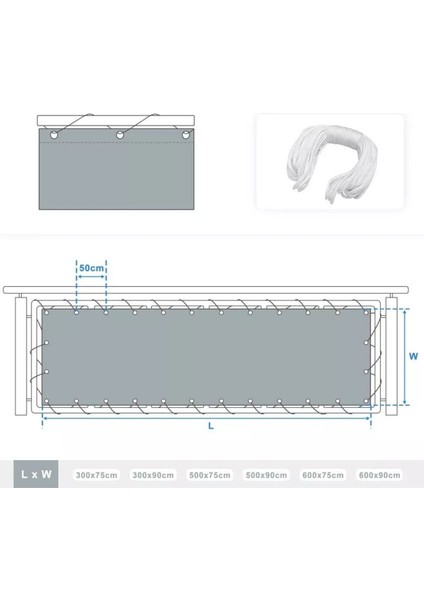 Sarı Polyester Balkon Demiri Brandası 5.5m x 80CM, Su Geçirmez, Hafif ve Dayanıklı