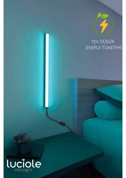 Renkli Uzaktan Kumandalı LED Aplik 50 Cm, Yatak, Tv Yanı ve Oturma Odası Için Ideal modelleri