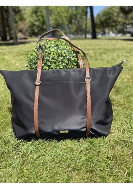 Kadın Şeritli Shopper El ve Omuz Çantası