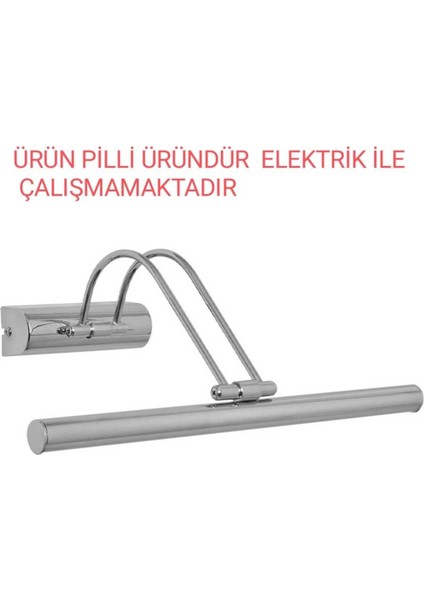 50 cm Pilli Aplik Ayna ve Tablo Aydınlatması, 6500K Beyaz Işık, Çok Renkli