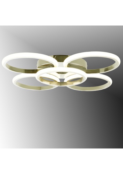TT304-4+1-FSR Yuvarlak Tt Aydınlatma Fransız Sarı Kaplama 5 Li LED Avize modelleri