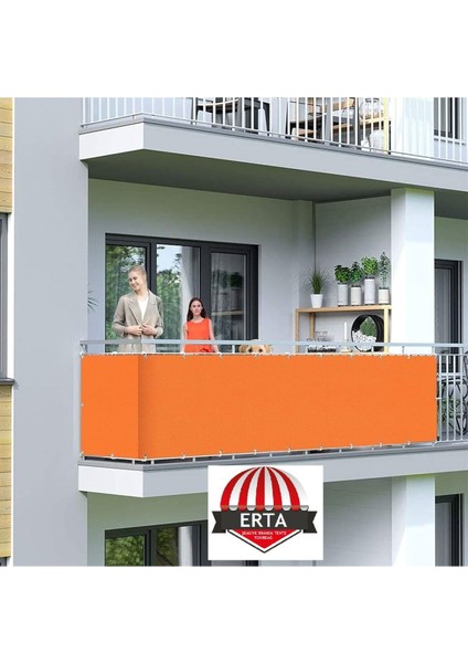 Turuncu Renk Polyester Balkon Demiri Brandası, Su Geçirmez, 10M x 100CM, 650G