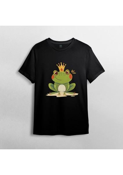 Kurbağa Prens Unisex %100 Pamuklu Bisiklet Yaka T-Shirt Model 4 fiyatları