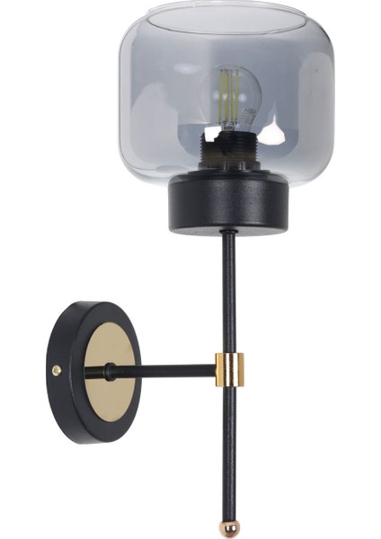 Kama Siyah Gold Füme Camlı Modern Aplik Işıklandırma Parçası modelleri