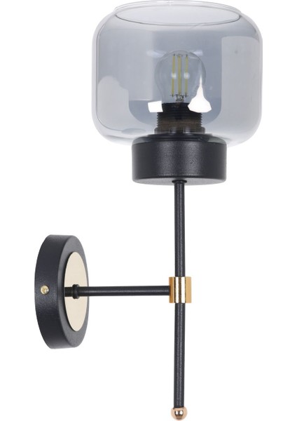 Kama Siyah Gold Füme Camlı Modern Aplik Işıklandırma Parçası fırsatları