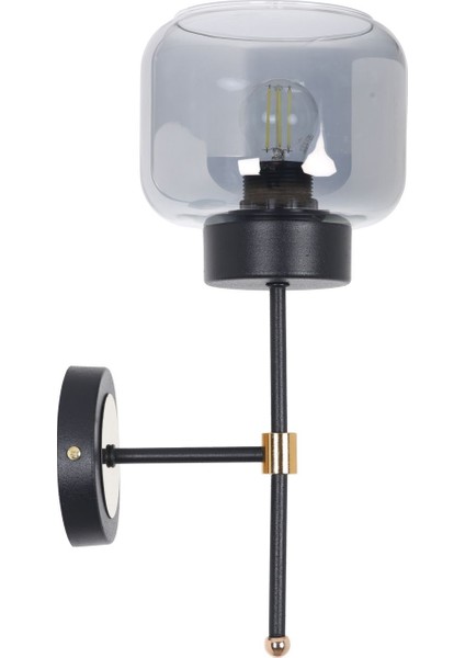 Kama Siyah Gold Füme Camlı Modern Aplik Işıklandırma Parçası indirimleri