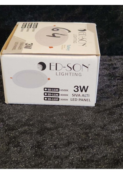 3W Sıva Altı LED Panel, 3000K Gün Işığı, Beyaz, Enerjik ve Modern Tasarım modelleri