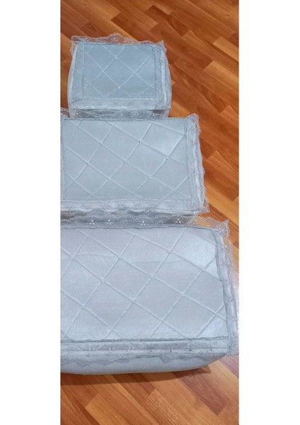 Kadife Incili Güpürlü 3'lü Bohça Seti, Nişan ve Gelinlik Için Şık ve Zarif modelleri