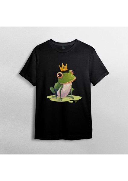 Kurbağa Prens Unisex %100 Pamuklu Bisiklet Yaka T-Shirt Model 2 fiyatları
