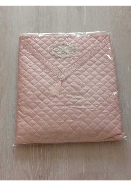 Pudra Renkli Incili Püsküllü Yatak Örtüsü 45X95