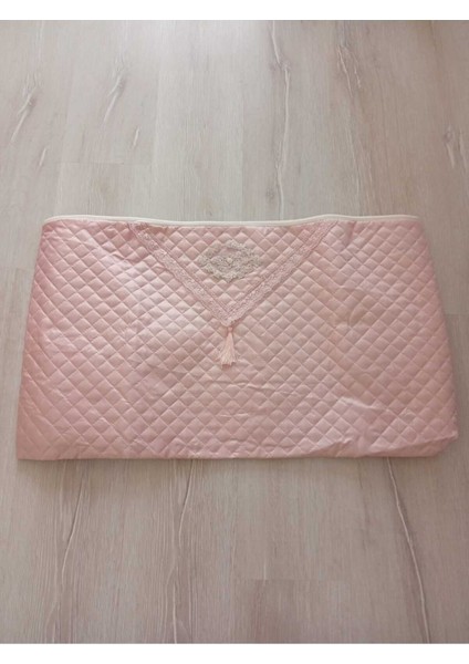 Pudra Renkli Incili Püsküllü Yatak Örtüsü 45X95