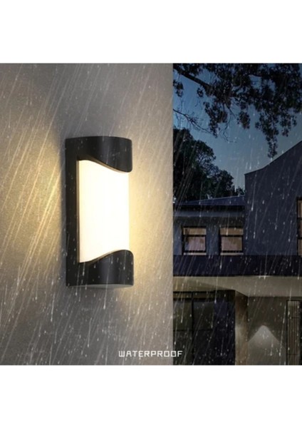 Karanlıkta Hareket Algılayan 24W Günışığı LED Aplik Siyah