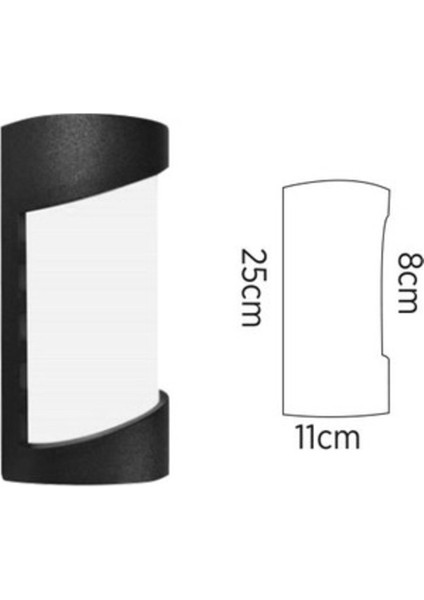 Karanlıkta Hareket Algılayan 24W Günışığı LED Aplik Siyah fırsatları
