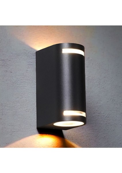 Alüminyum Çift Yönlü Elektrikli Iç-Dış Mekan Duvar Aplikası, Antrasit Renk