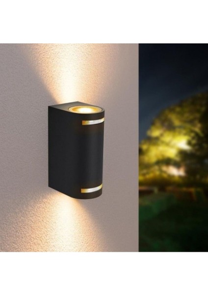 Alüminyum Çift Yönlü Elektrikli Iç-Dış Mekan Duvar Aplikası, Antrasit Renk